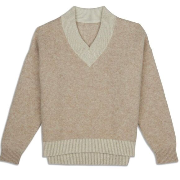 Lululemon XS Alpaca Wool-blend V-neck Sweater - Picture 1 of 10